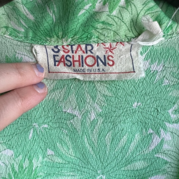 Vintage 3 Star Fashions Long Sleeve Polyester Shirt - Picture 5 of 11